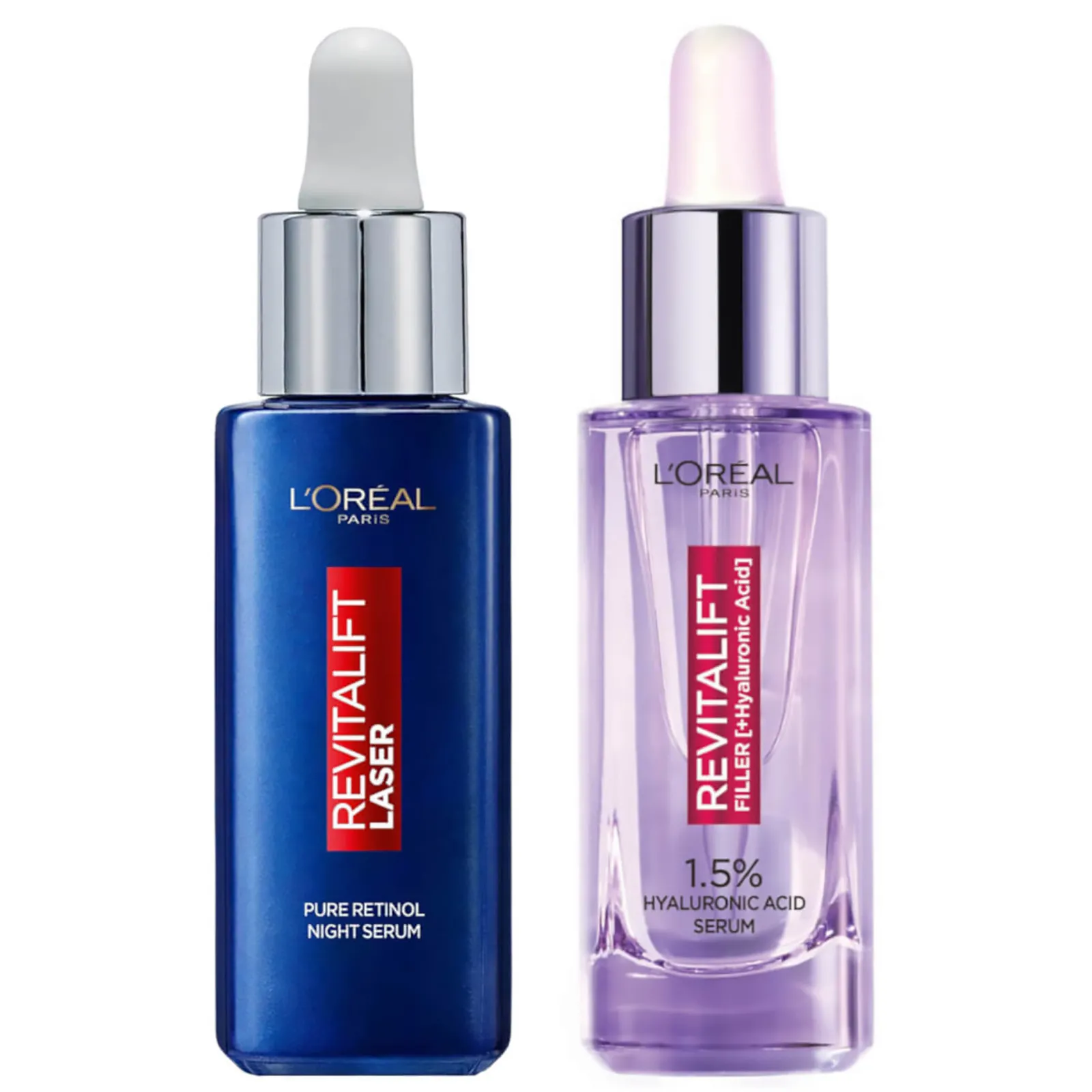 L'Oréal Paris Serum Ácido Hialurónico y Serum Retinol Láser Revitalift