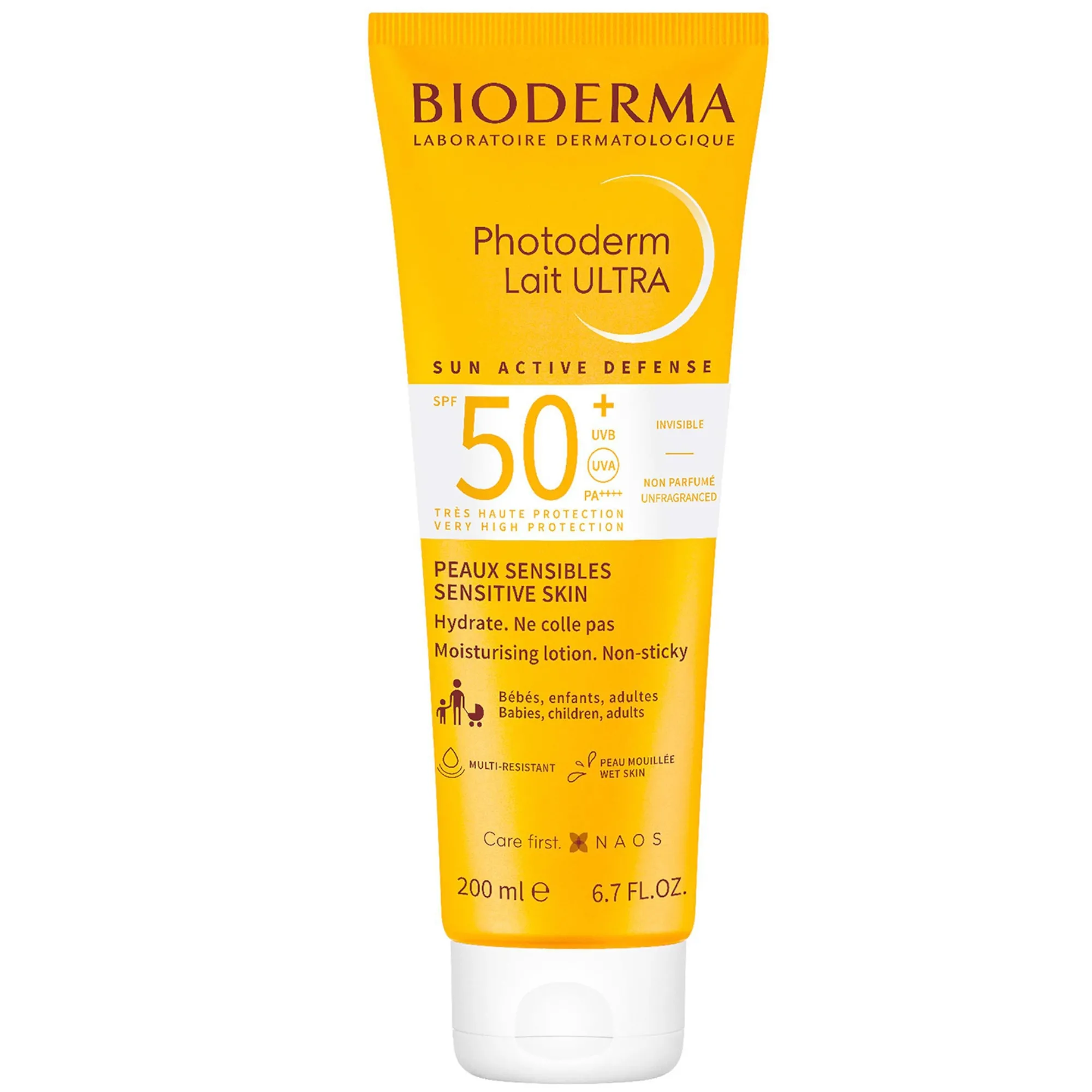 Protector solar Photoderm Lait Ultra con FPS +50 muy alto de Bioderma (200 ml)