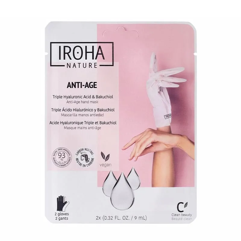 Mascarilla Manos Antiedad Triple Ácido Hialurónico Y Bakuchiol 2 Uds