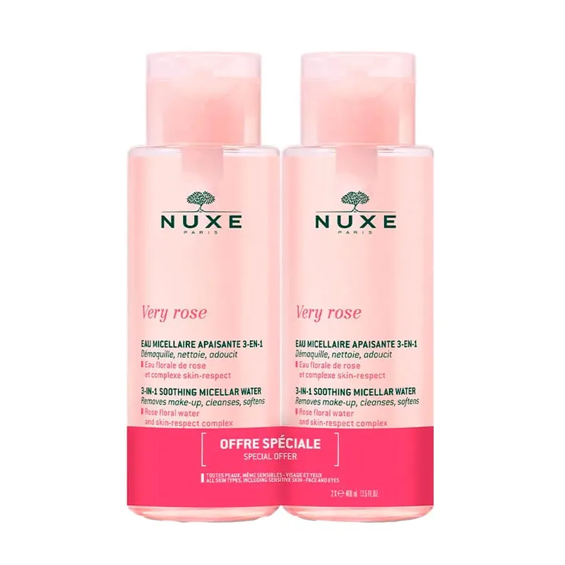 Very Rose Agua Micelar Calmante 3 En 1 Lote 2 Uds 400 ml