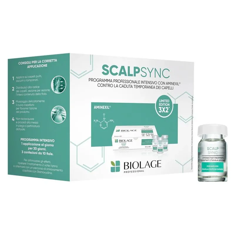 Biolage Scalpsync Professional Intensive Program With Aminexil Against Temporary Hair Loss 30 Vials Of 6 Ml