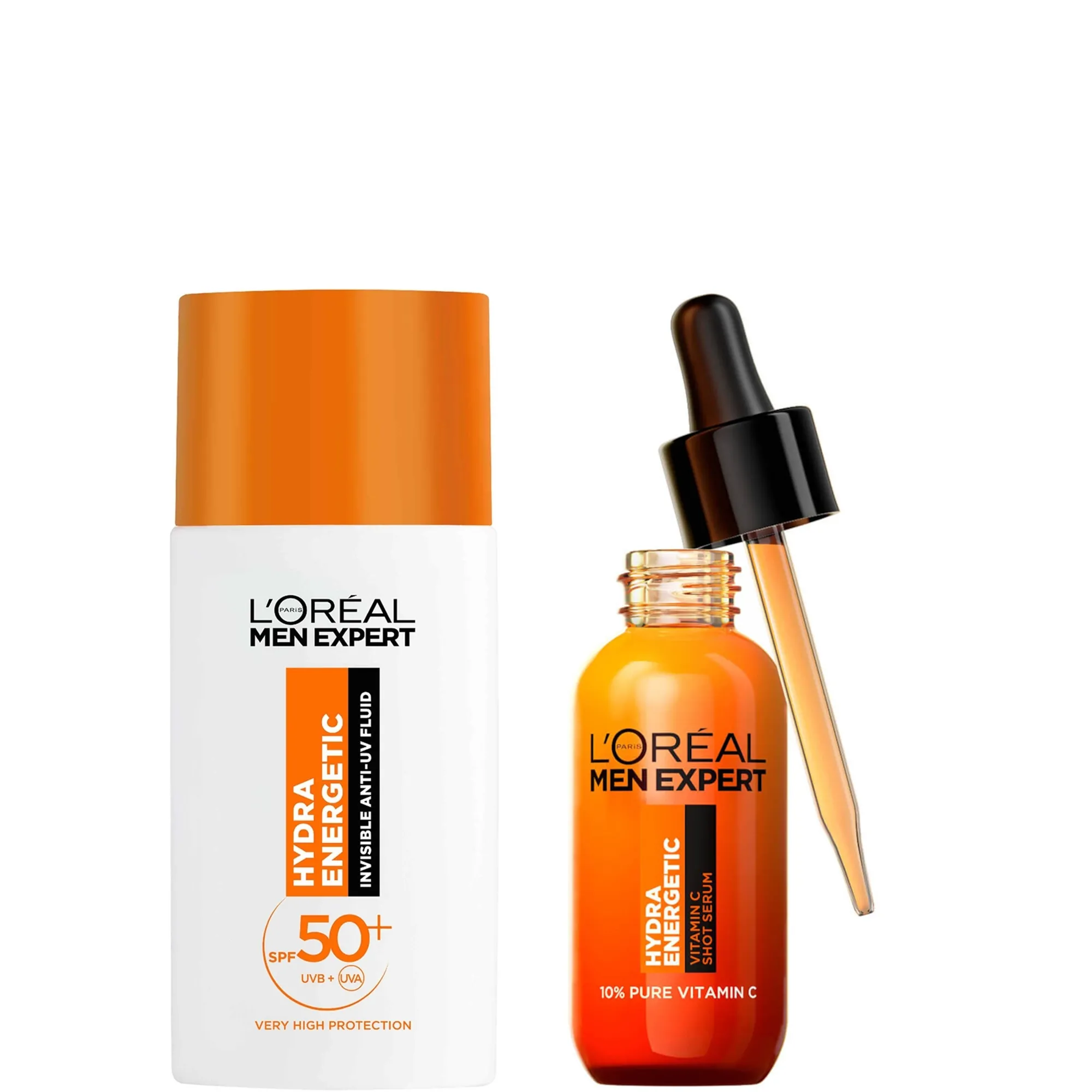L'Oréal Paris Men Expert Hydra Energetic Vitamin C Serum & SPF50+ Invisible Fluid Bundle
