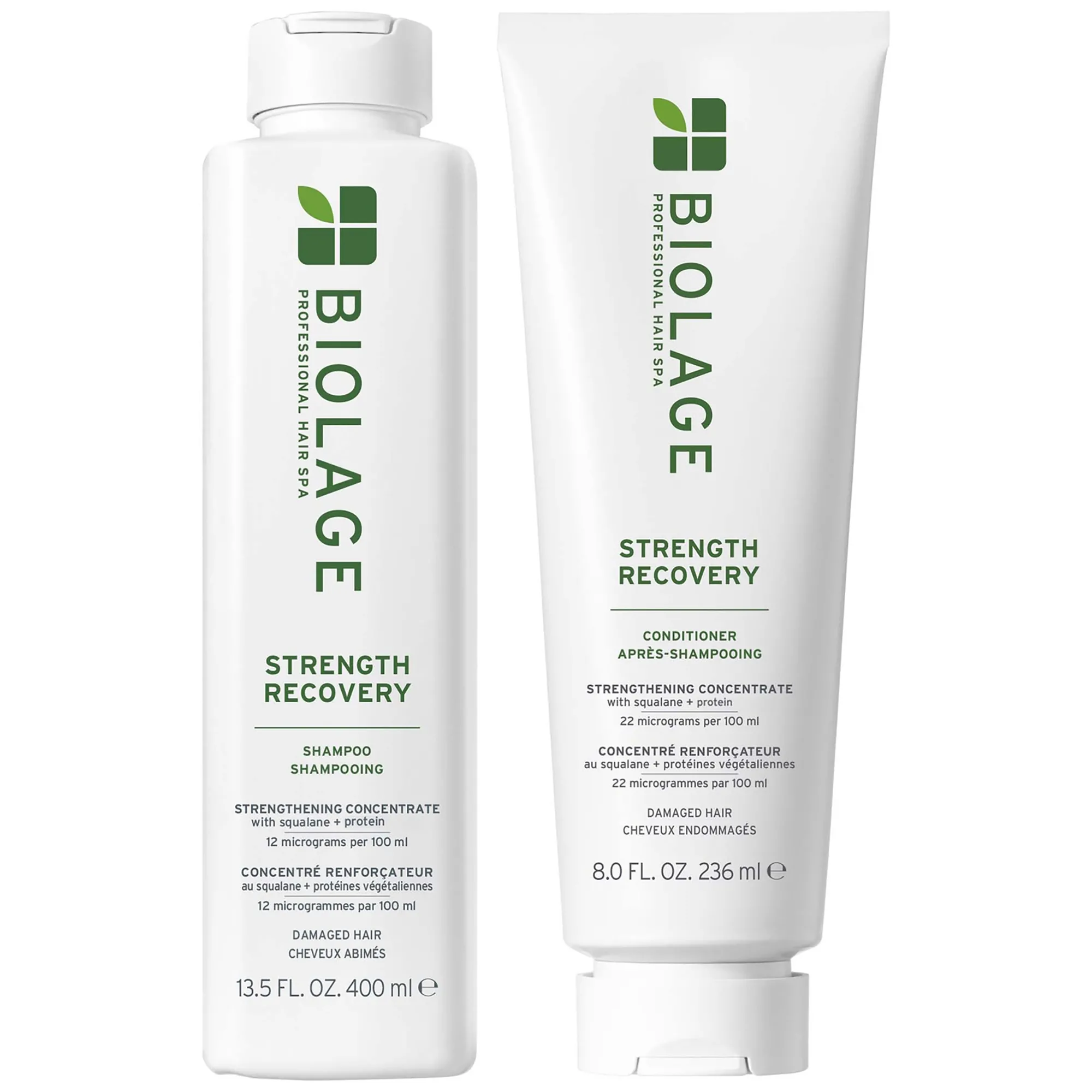 Biolage Strength Recovery Shampoo 400ml and Conditioner 236ml Duo
