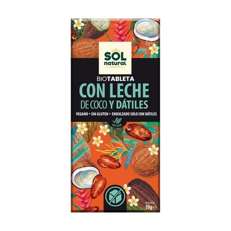 Chocolate Con Leche Coco y Dátiles Eco 70g