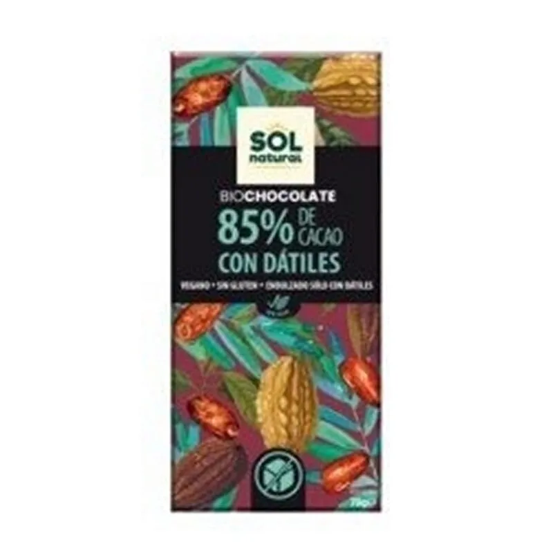 Chocolate Negro 85% Con Dátiles Bio 70g
