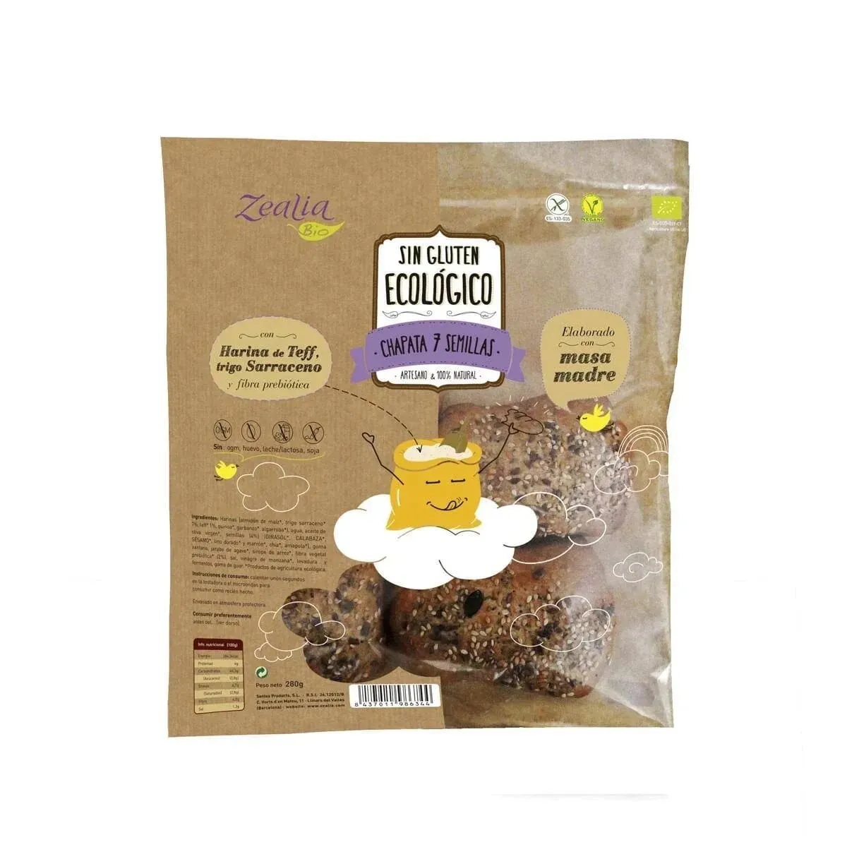 Mini Panecillos De Chapata 7 Semillas Sin Gluten Eco 280g