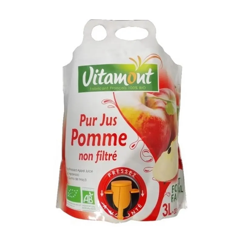 Zumo De Manzana Sin Filtrar Bio 3 L