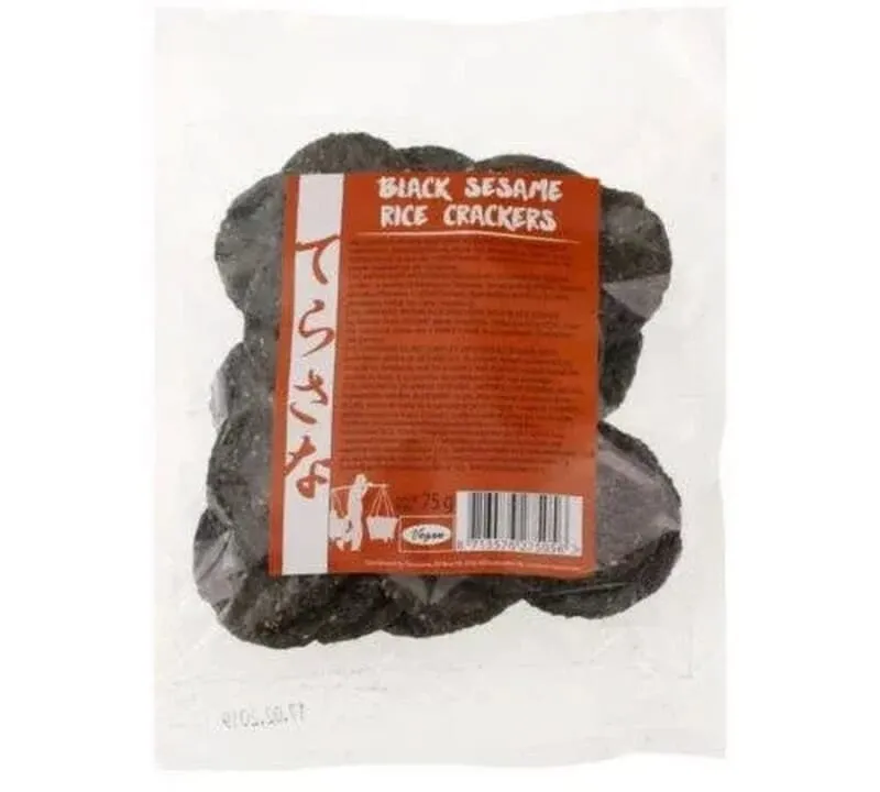 Crackers Arroz Integral Sesamo Negro Vegan 75g