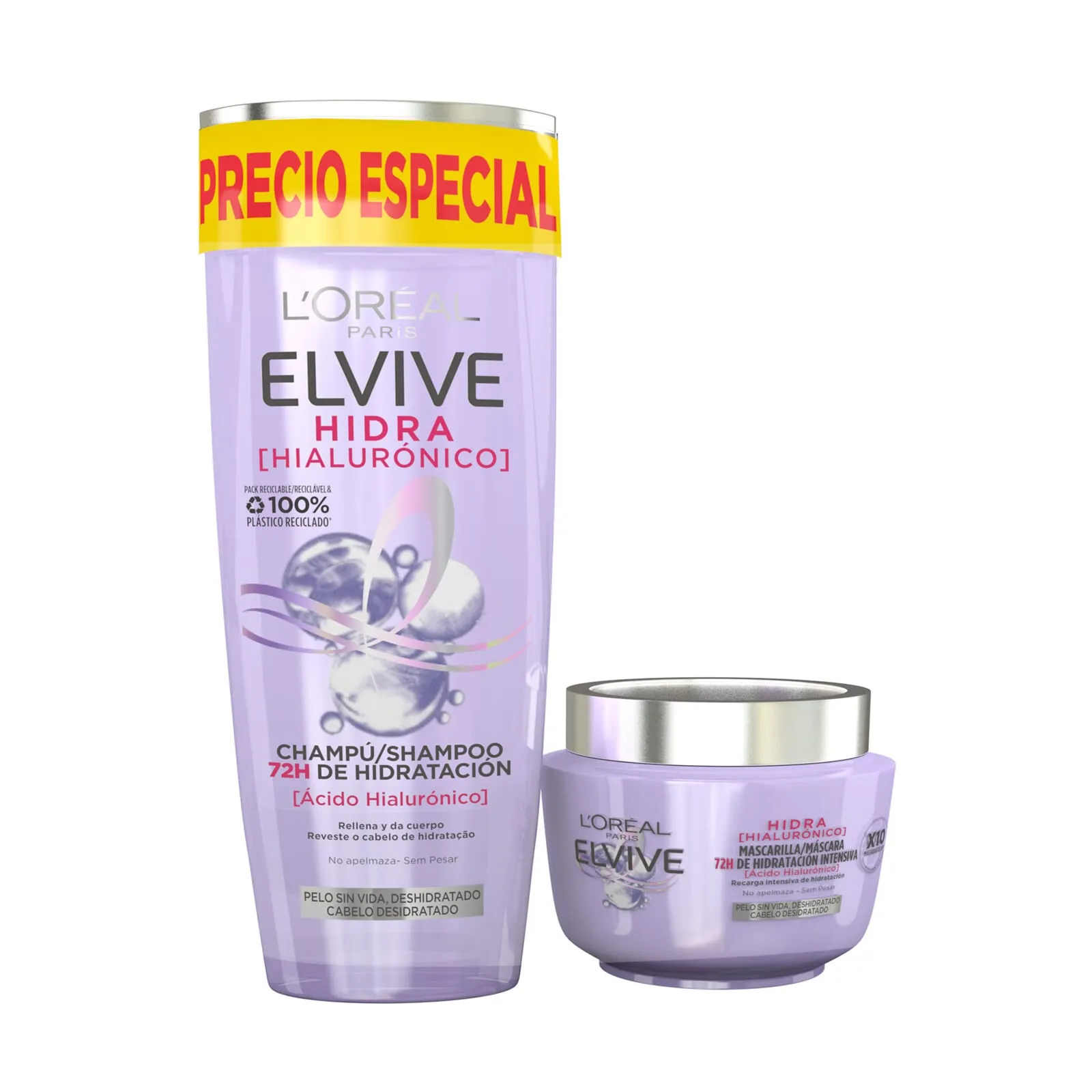 Elvive Hidra Hialurónico Mascarilla 300 ml + Champú 250 ml Lote