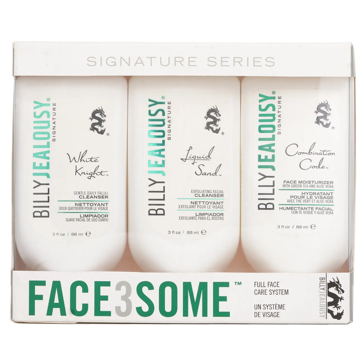 Kit Face3Some: Hidratante Facial 88ml + Limpiador Facial Hidratante 88ml + Limpiador Facial Diario Suave 88ml