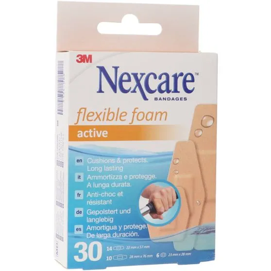 3M Nexcare Apósitos Flexible Foam Active 30 uds