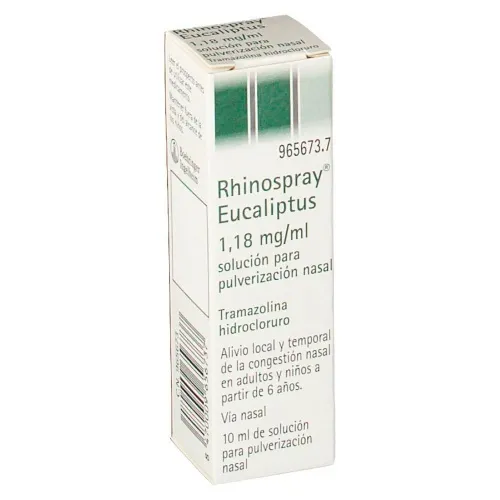 RHINOSPRAY EUCALIPTUS 1,18 mg/ ml SOLUCION PARA PULVERIZACION NASAL , 1 envase pulverizador de 10 ml