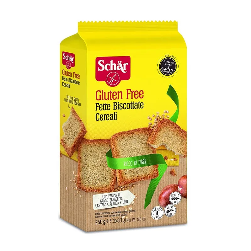 Schar Fette Biscottate Cereal Pan Tostado Sin Gluten 260g