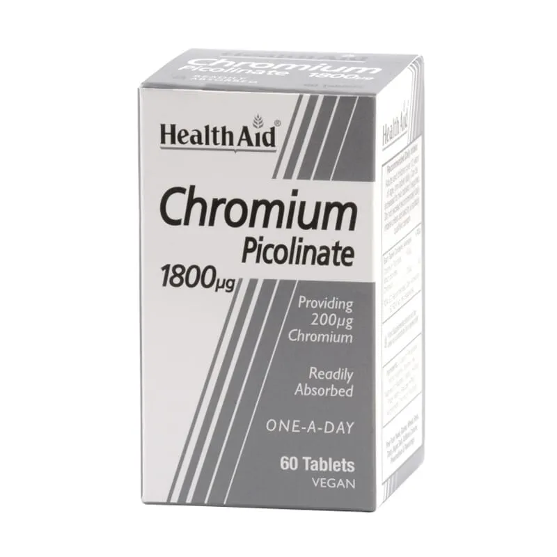 Picolinato de Cromo 1800 mcg 60 Tabs- Health Aid