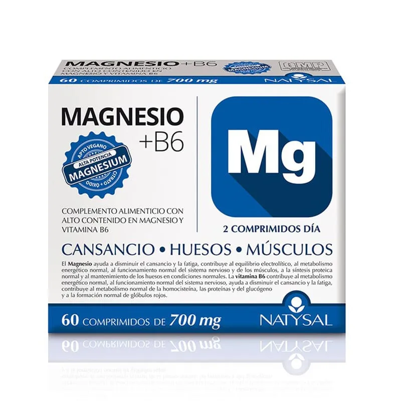 Magnesio Bisglicinato 100% Quelado + B6 60 Tabs