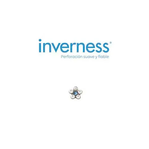 Inverness pendiente acero inoxidable (119c flor natural azul)
