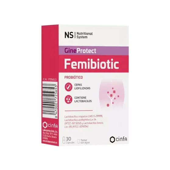 NS GineProtect Femibiotic Probiótico 30 Cápsulas
