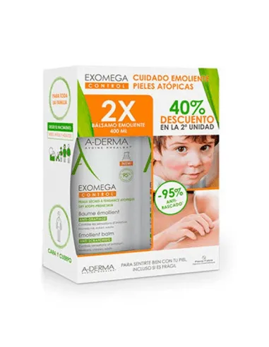 A-DERMA EXOMEGA BÁLSAMO EMOLIENTE DUPLO 2 X 400 ML