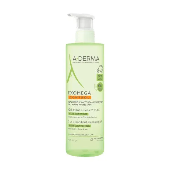 A-Derma Exomega Control Gel Limpiador Emoliente 2 en 1