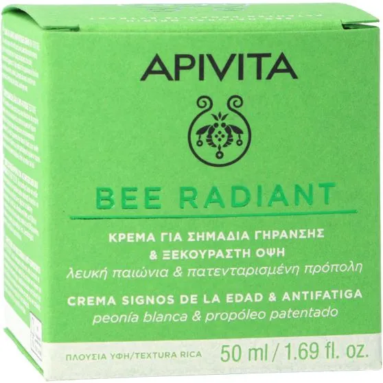Apivita Bee Radiant Crema Iluminadora Textura Rica 50 ml