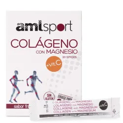 Amlsport Colageno con Magnesio Vitamina C Fresa 20 Sticks