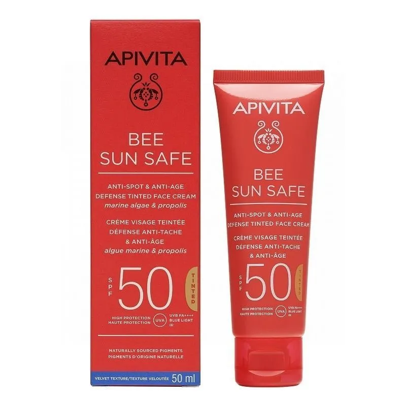Apivita Bee Sun Safe Crema Antiedad & Antimanchas SPF50 con Color 50ml