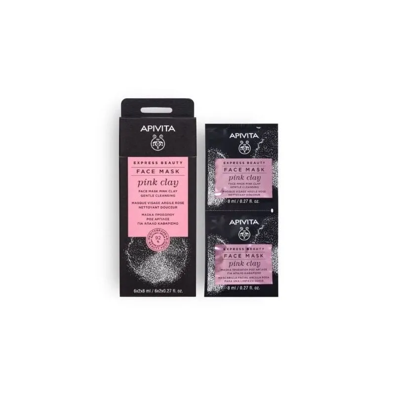 Apivita Mascarilla Facial Limpieza Suave Arcilla Rosa 2 x 8ml