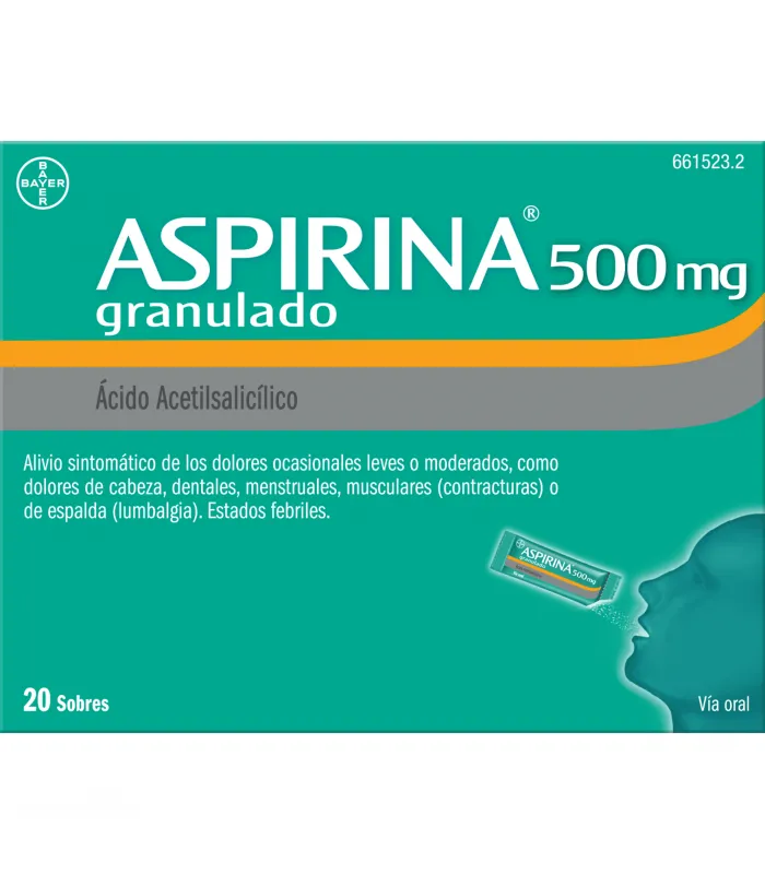 Aspirina 500 mg Granulado 20 Sobres