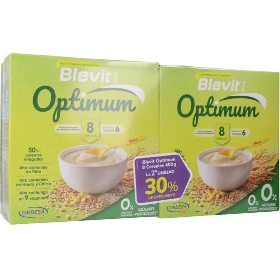 Oferta 2 Pack Blevit Plus Optimum 8 Cereales 400 g