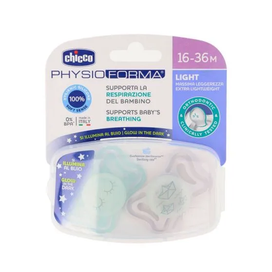 Chicco Chupetes PhysioForma Light Night 16-36 Meses