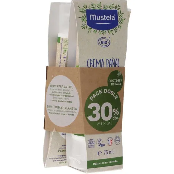 Mustela Pack Ahorro Doble Crema de Pañal Bio 75 ml
