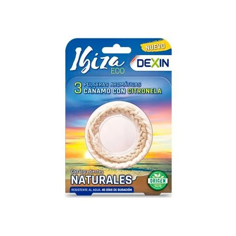 Dexin Pulsera Ibiza Eco Cañamo con Citronela 3 Unidades