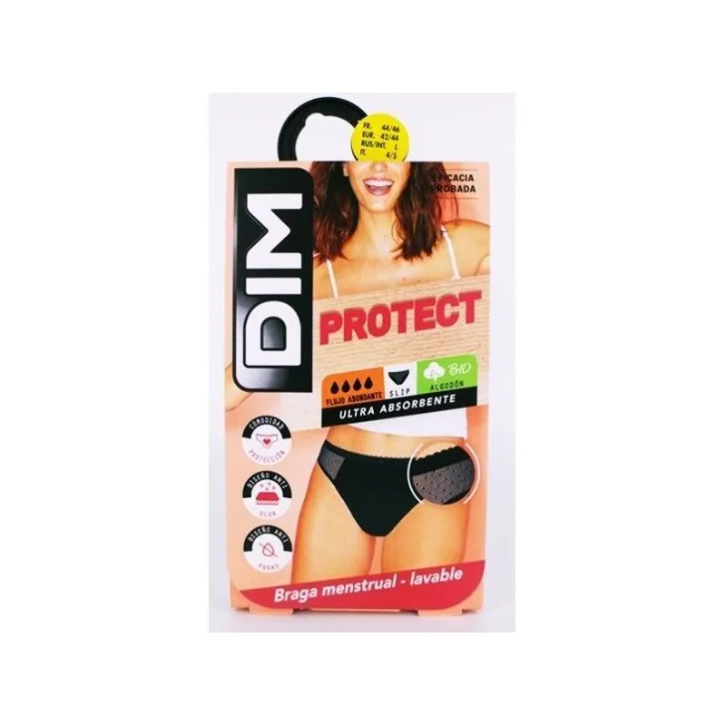 DIM Protect Braga Boxer Encaje Menstrual Flujo Abundante Talla L