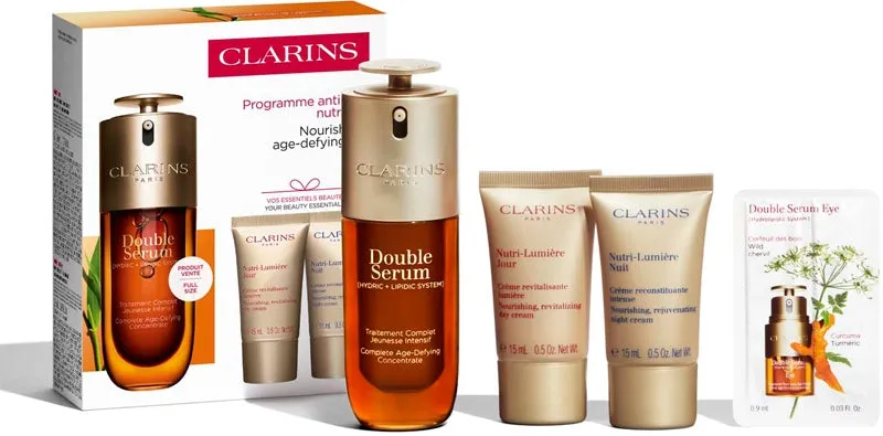Clarins Double Serum & Nutri-Lumière Collection Gift Set for Mature Skin