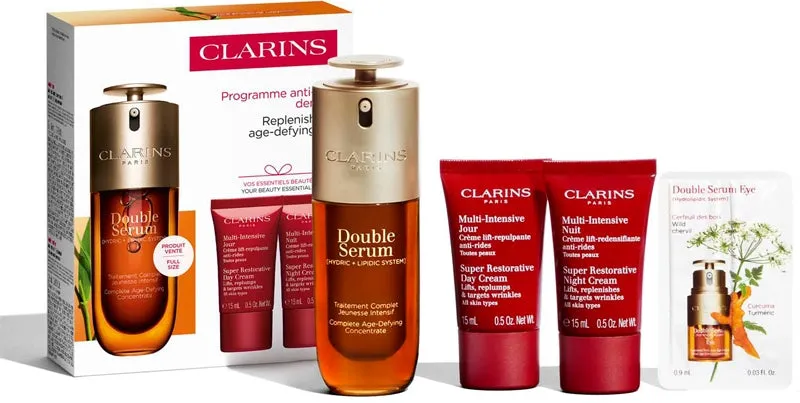 Clarins Double Serum & Super Restorative Gift Set for Mature Skin
