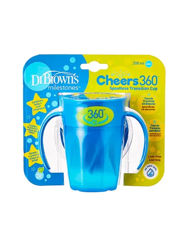 DR. BROWN'S VASO CHEERS 360º ASAS AZUL 200 ML