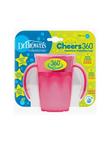 DR. BROWN’S VASO CHEERS 360º ASAS ROSA 200 ML