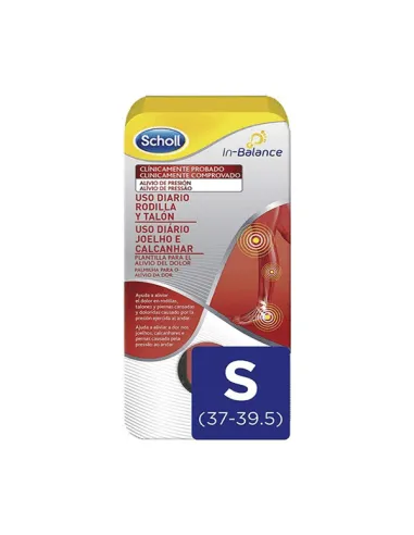 DR. SCHOLL PLANTILLAS USO DIARIO RODILLA Y TALÓN TALLA S 1 PAR