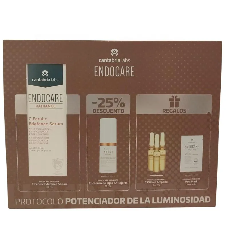 Endocare Pack Sérum Radiance con contorno de ojos. Regalo: ampollas + mascarilla