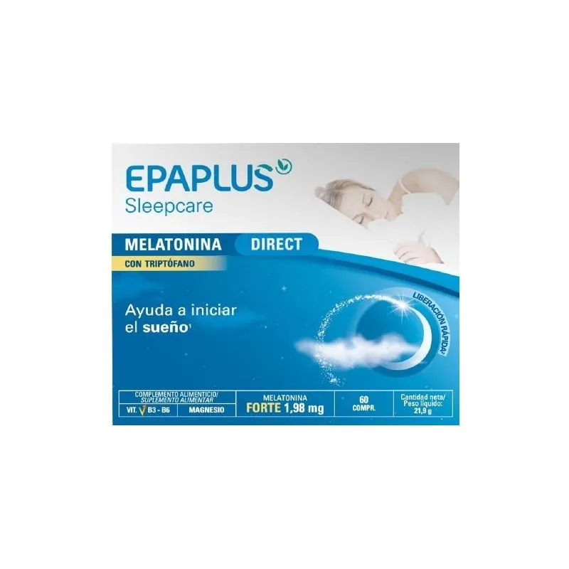 Epaplus Sleepcare Melatonina DIrect Triptófano 60 Comprimidos