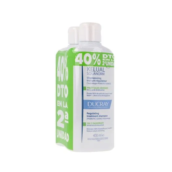 Kelual Squanorm Champú Caspa Grasa Duplo 400 ml