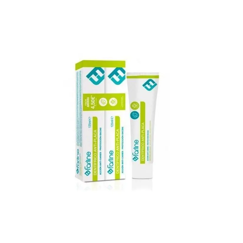 Farline Dentífrico Antiplaca Menta con Aloe Vera Duplo 2 x 125ml