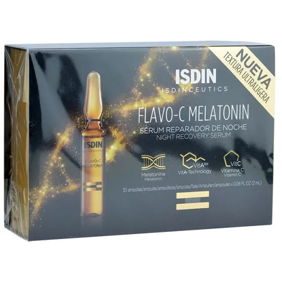 Isdin Flavo-C Melatonin Sérum Reparador de Noche 30 Ampollas