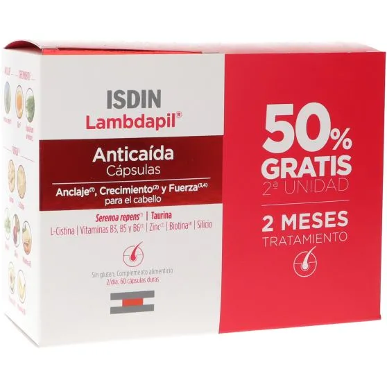 Isdin Lambdapil Cápsulas Anticaída 50% Gratis Segunda Unidad