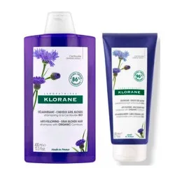 Klorane Rutina Cabello Gris Champú Centaurea 400ml + Acondicionador Centaurea 200ml