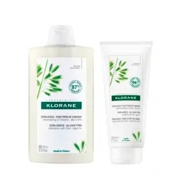 Klorane Rutina Cabello Suave Champú Avena 400ml + Acondicionador Avena 200ml