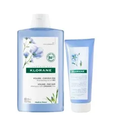 Klorane Rutina Volumen Champú Lino 400ml + Acondicionador Lino 200ml