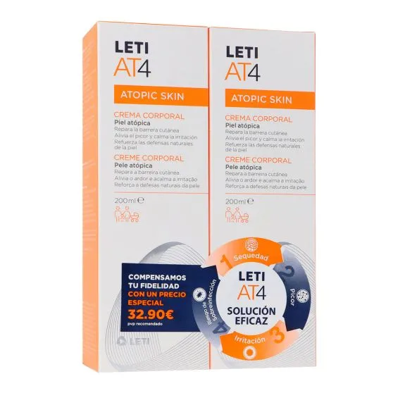 Leti AT4 Pack Ahorro Crema Corporal 2 x 200 ml