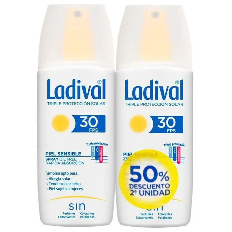 Ladival Duplo Spray SPF 30 Pieles Sensibles o Alergicas 2 x 150ml