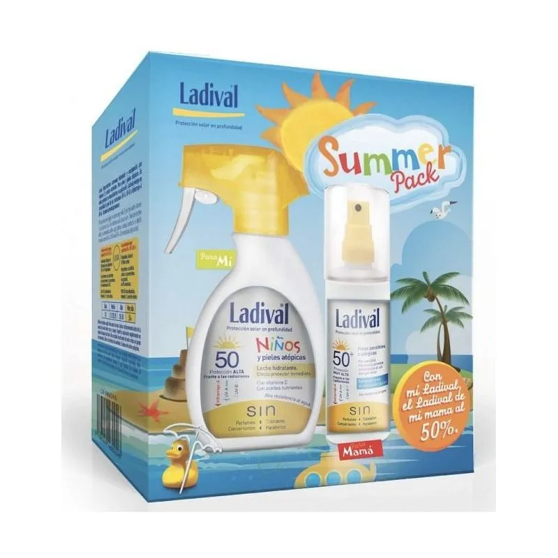Ladival Niños 50 Spray 200 ml + Crema 50 ml Cubo/Pelota Hinchable REGALO